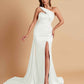 Elegant Soft Satin Sweetheart One Shoulder Side-Slit Mermaid Bridesmaid Dresses