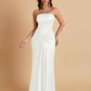 Sexy Soft Satin Mermaid Strapless Floor-Length Mermaid Bridesmaid Dresses