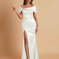 Elegant Soft Satin Off-the-shoulder Side-Slit Mermaid Bridesmaid Dresses