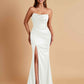 Sexy Soft Satin Mermaid Side Slit Floor-Length Mermaid Bridesmaid Dresses