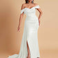 Elegant Soft Satin Mermaid Off Shoulder Floor-Length Mermaid Bridesmaid Dresses