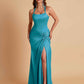 Gorgeous Square Criss Cross Soft Satin Side Slit Floor-Length Mermaid Bridesmaid Dresses