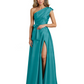 Wedding Mother of the Bride Dress One Shoulder and High Slit Formal Dresses