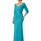 Elegant 3/4 Sleeve Mother of the Brides Dresses Mom Outfits Wedding Satin