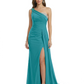 One Shoulder Mother of Bride Dress Ruffle Formal Gowns Mermaid Floor Length Train Slit
