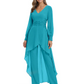 Luxury Black Formal Trousers Set High-Low Chiffon Top with Sparkling Beaded Detail