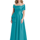 Formal Floor-Length Mother of the Bride Gown Sleeveless Satin Maxi Dress with Drape