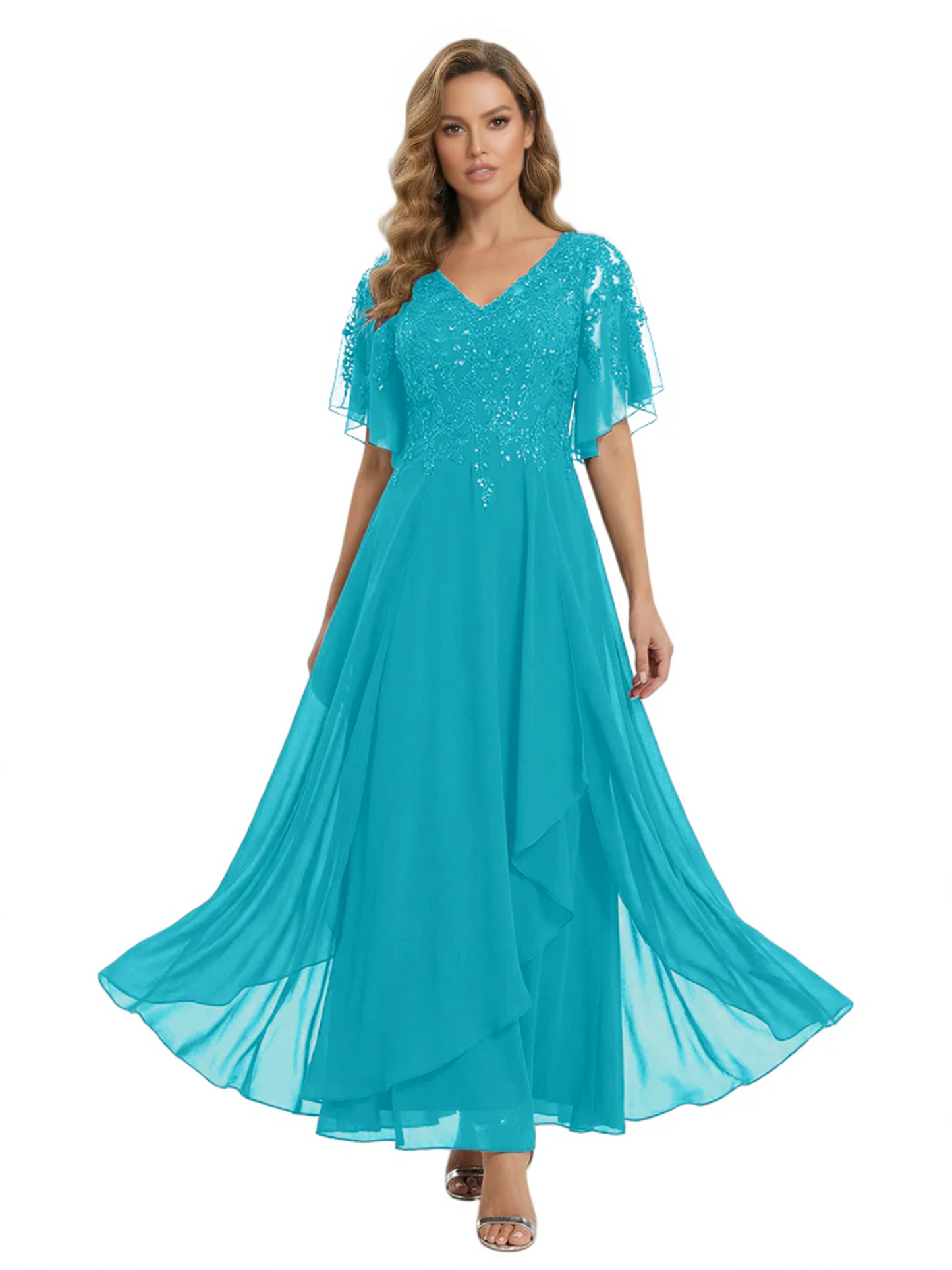 Bling Sequin Chiffon Mother of the Brides Dresses Wedding Party Gowns For Mom