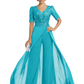 V-Neck Chiffon Mother of the Brides Jumpsuits Dresses Floor Length A-Line Lace