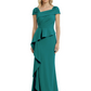 A-Line Satin Cap Sleeves Mother of the Brides Dresses Floor Length For Wedding