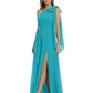 One-Shoulder Mother of the Bride Dress Chiffon Gown with Long Sash Detail