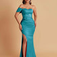 Sexy Soft Satin Mermaid One Shoulder Floor-Length Mermaid Bridesmaid Dresses