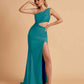 Sexy One-Shoulder Waist Cutout With High Split Floor-Length Bridesmaid Dresses