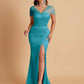 Sexy Soft Satin Mermaid V-neck Floor-Length Mermaid Bridesmaid Dresses