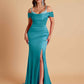 Elegant Soft Satin Mermaid Spaghetti Straps Floor-Length Mermaid Bridesmaid Dresses