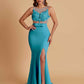 Sexy Soft Satin Mermaid Illusion Side Slit Floor-Length Bridesmaid Dresses Online