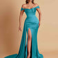 Sexy Soft Satin Sweetheart Off-the-shoulder Strapless Side-Slit Mermaid Bridesmaid Dresses