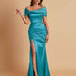 Elegant Soft Satin Off-the-shoulder Side-Slit Mermaid Bridesmaid Dresses