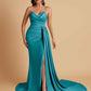 Sexy Soft Satin Mermaid V-neck Floor-Length Mermaid Bridesmaid Dresses