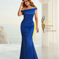 Charming Satin Off Shoulder Mermaid Bridesmaid Dresses Straps Floor Length