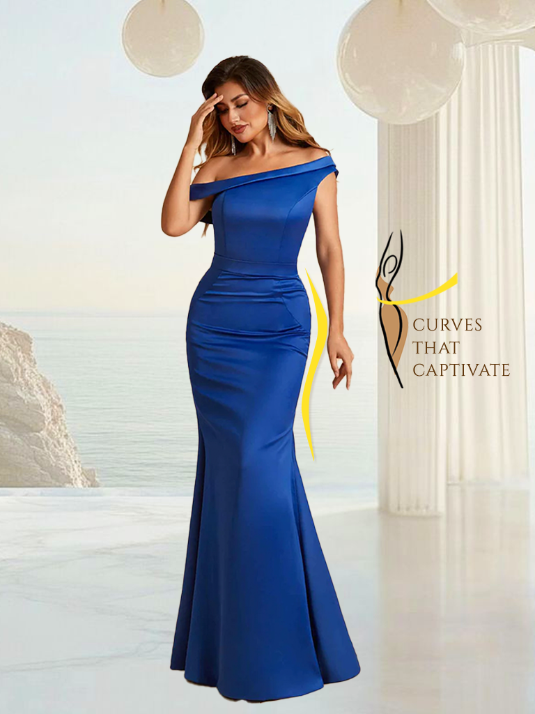 Charming Satin Off Shoulder Mermaid Bridesmaid Dresses Straps Floor Length