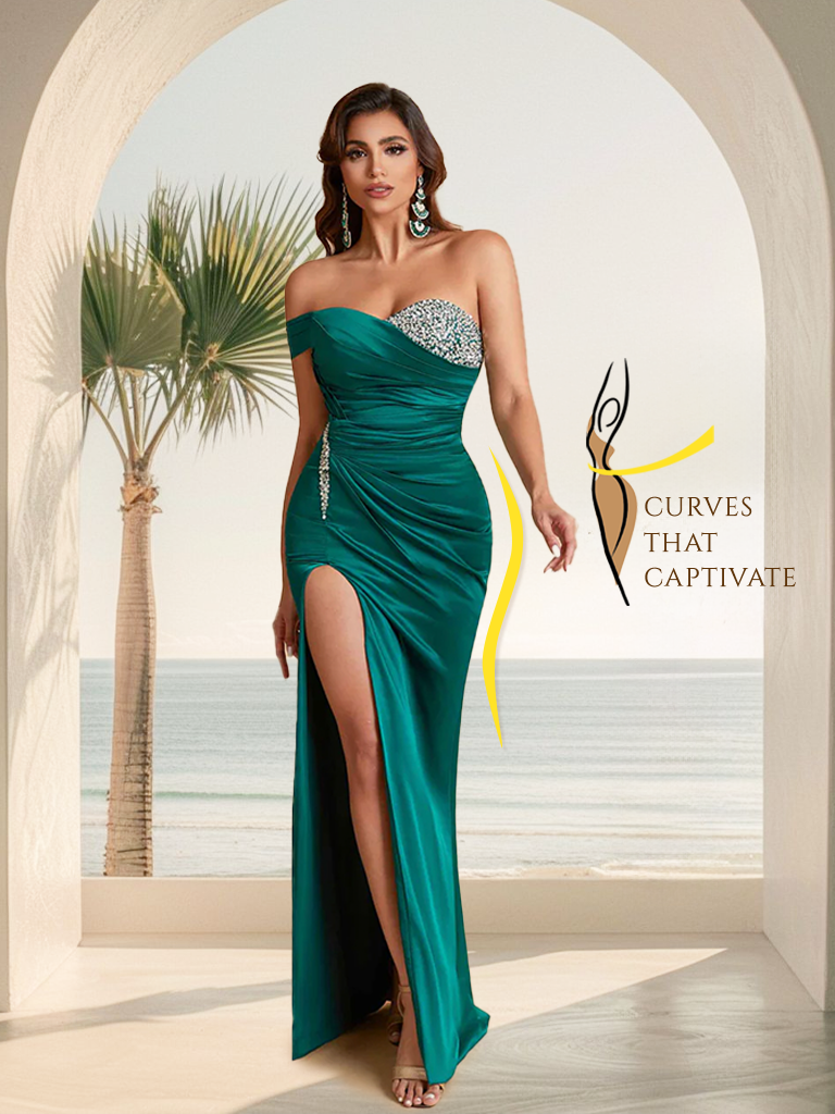 Sexy Soft Satin Mermaid One Shoulder Side Slit Floor-Length Mermaid Bridesmaid Dresses