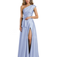 Wedding Mother of the Bride Dress One Shoulder and High Slit Formal Dresses