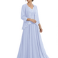 Plus Size A-line Chiffon 3/4 Sleeves Mother of the Brides Dresses Long Jacket Dress