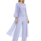Elegant Pink 3-Piece Pant Set Trending 2026 Styles with Lace Wide-Leg Pants