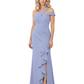 Modern Mother of Bride Dresses 2026 Asymmetric Neckline Ruffle Slit Gown