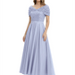 Luxury Formal Dress Sparkling Sequin Top Mother of Bride Dress Silk Satin A-Line Gowns