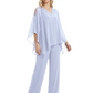 V-Neck Chiffon Mother of the Brides Dresses Plus Size Jacket Suits Wedding
