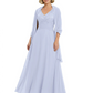 Luxury Formal Mother of Bride Dress Sparkling Sequin Top & Flowy Chiffon Skirt with Shawl