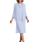 3 PCS Knee-Length Mother of Bride Dresses Prom Dress Evening Dress with Sheer Sleeves and Jacket