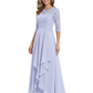 3/4 Sleeve Mother of the Bride Dress with Lace Embroidery High-Low Hem 2026
