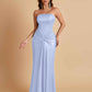 Sexy Soft Satin Mermaid Strapless Floor-Length Mermaid Bridesmaid Dresses