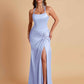 Gorgeous Square Criss Cross Soft Satin Side Slit Floor-Length Mermaid Bridesmaid Dresses