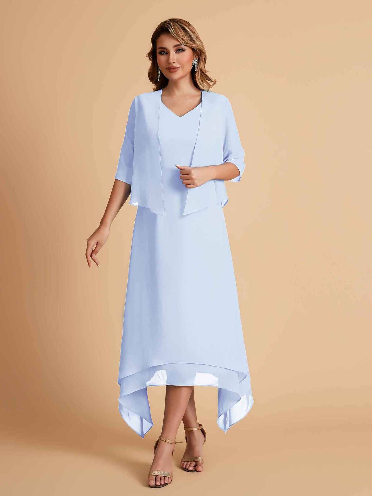 Elegant A-line Chiffon Short Sleeves Mother of the Brides Dresses Online