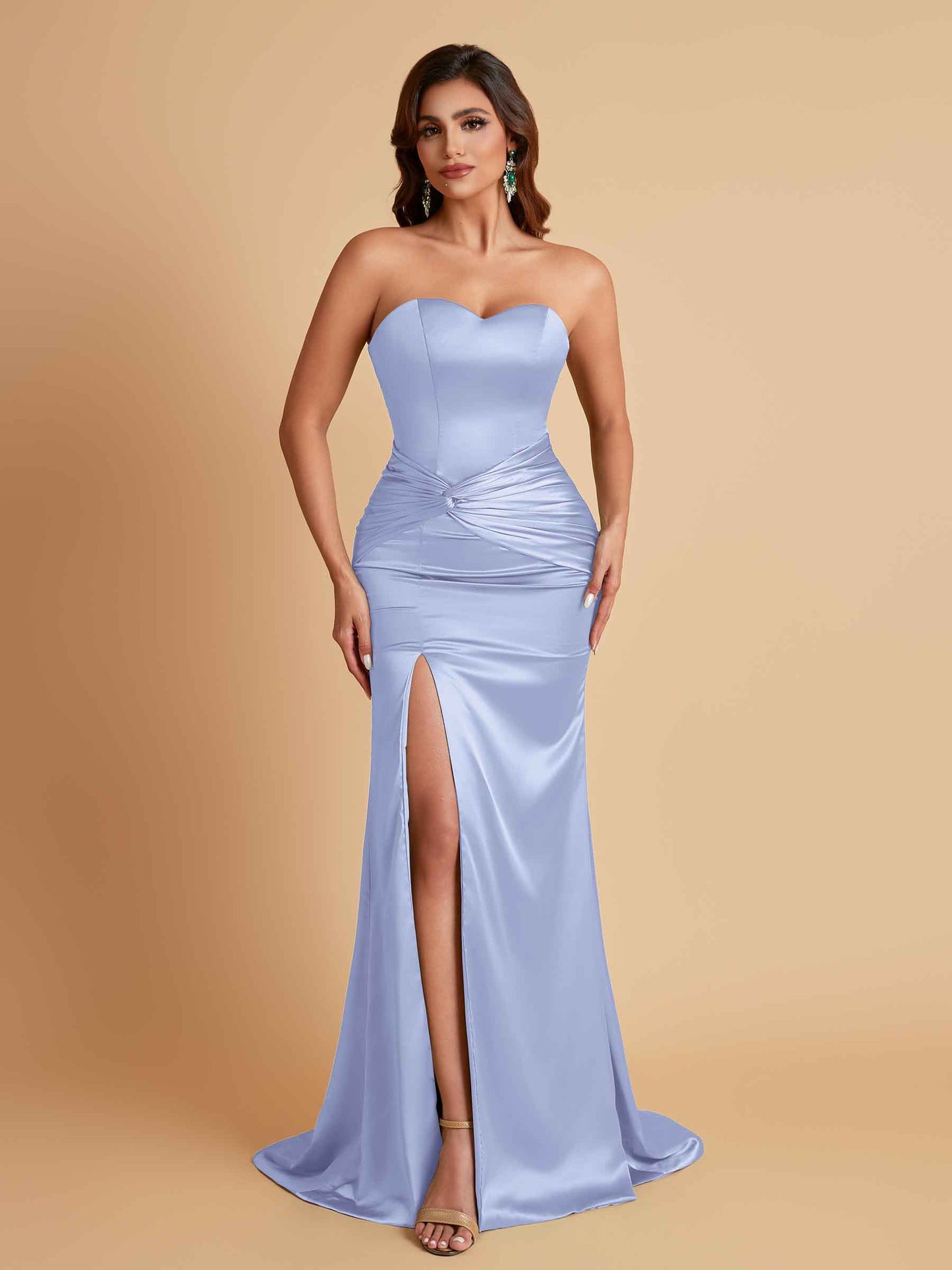 Sexy Soft Satin Mermaid Sweetheart Floor-Length Mermaid Bridesmaid Dresses
