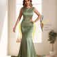 Elegant Satin Sleeveless Pleats Mermaid Bridesmaid Dresses Floor Length