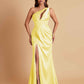 Sexy One Shoulder Soft Satin Side Slit Floor-Length Mermaid Bridesmaid Dresses