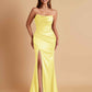 Sexy Soft Satin Mermaid Side Slit Floor-Length Mermaid Bridesmaid Dresses