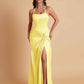 Gorgeous Square Criss Cross Soft Satin Side Slit Floor-Length Mermaid Bridesmaid Dresses