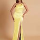Sexy Soft Satin Mermaid One Shoulder Floor-Length Mermaid Bridesmaid Dresses