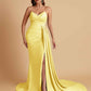 Sexy Soft Satin Mermaid V-neck Floor-Length Mermaid Bridesmaid Dresses
