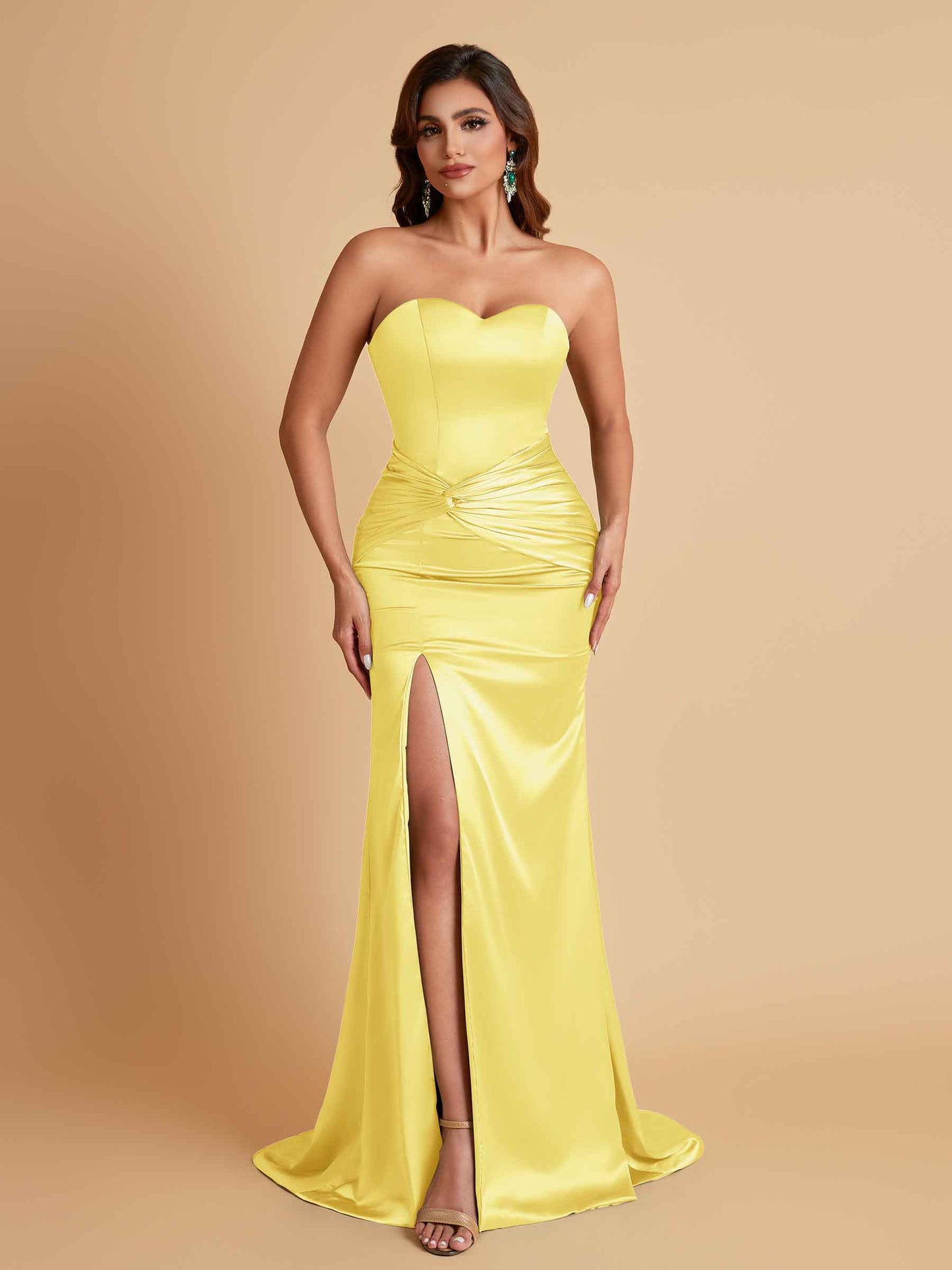 Sexy Soft Satin Mermaid Sweetheart Floor-Length Mermaid Bridesmaid Dresses