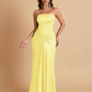 Sexy Soft Satin Mermaid Strapless Floor-Length Mermaid Bridesmaid Dresses