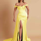 Sexy Soft Satin Sweetheart Off-the-shoulder Strapless Side-Slit Mermaid Bridesmaid Dresses