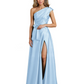 Wedding Mother of the Bride Dress One Shoulder and High Slit Formal Dresses