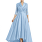 Elegant Mother of Bride Dress Evening Gowns Trending Styles with Lapel Collar 3/4 Sleeves